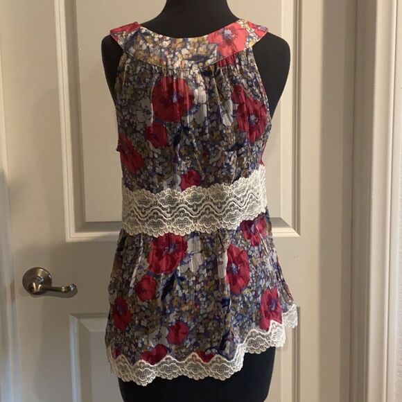 Anthro Anna Sui sheer chiffon boho blouse - Picture 2 of 3